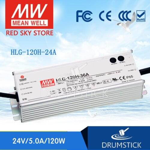 Steady MEAN WELL HLG-120H-24A 24V 5A meanwell HLG-120H 120W Single Output LED Driver Power Supply A type
