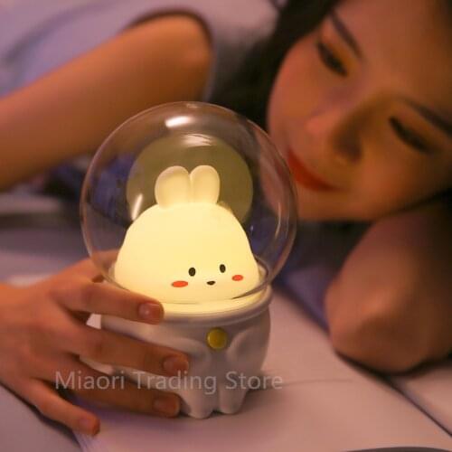 LED Interstellar Cute Pet Night Light USB Rechargeable Colorful Atmosphere Table Lamp Timing Mother and Baby Light Holiday Gift