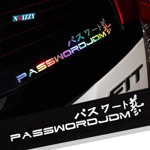 Noizzy Password JDM Art Car Sticker Vinyl Reflective Decal Door Highlight Window Trunk Decor for Honda Toyota Subaru Mitsubishi