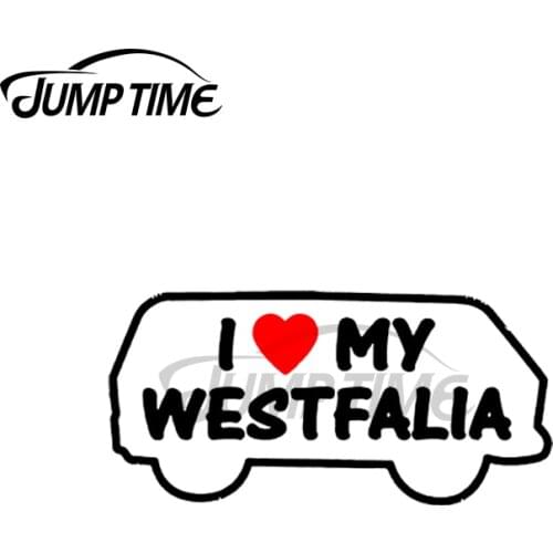 JumpTime 13 x 3cm For I Love Westfalia Logo Waterproof Funny Car Stickers Refrigerator Motorcycle Decal JDM Car Door Protector