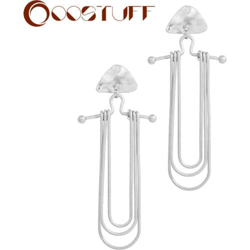 Vintage Gold Silver Color Drop Earrings Geometry Trend Suspension Pendant Pendientes Fashion Decorative Jewelry for Women brinco