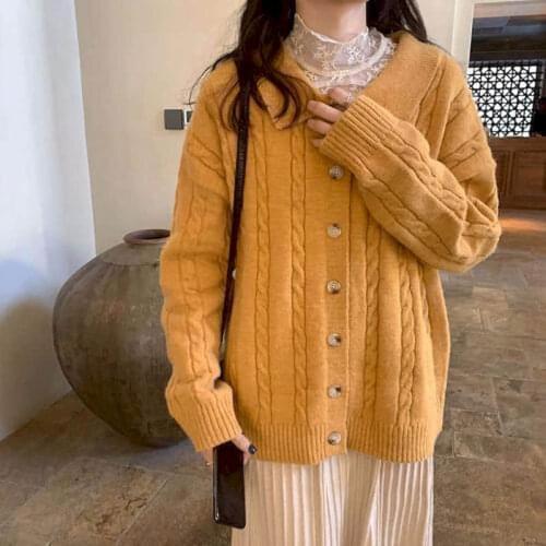 2021 Spring Autumn Women Winter Clothes Vintage Sweater Korean Cardigan Oversized Punk Fall Fashion Long Sleeve Casual Cardigans