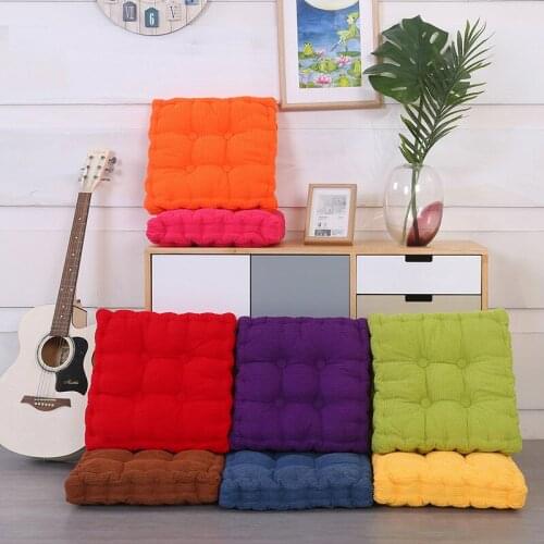 Corduroy Corncob Cushion Solid Floor Pad Tatami Seat Office Chair Sofa Back Outdoor Cushions Home Decor Knee Pillow 40*40cm 1pc