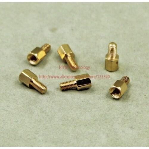 100pcs/lot) Hardware M3 Male 6MM X M3 Female 5MM M3x5+6 MM Brass Standoff Spacer