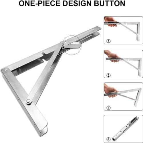 2Pcs 8-20 Inch White Triangle Folding Angle Bracket Adjustable Wall Mounted Durable Bearing Shelf Bracket DIY Furniture Hardware