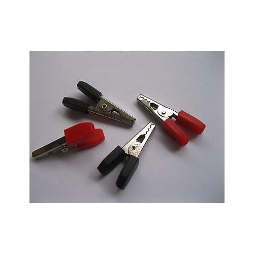 20 pcs Alligator Clip 35mm Hard Plastic Handle Red Black