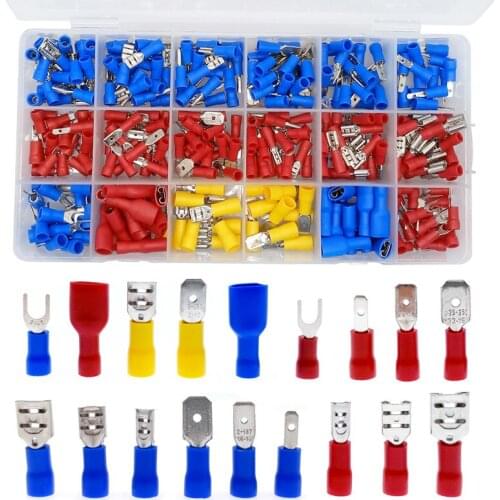 330Pcs Assortment Insulated Electrical Spade Ring Crimp Butt Terminals Waterproof Wire Connectors Kit AWG