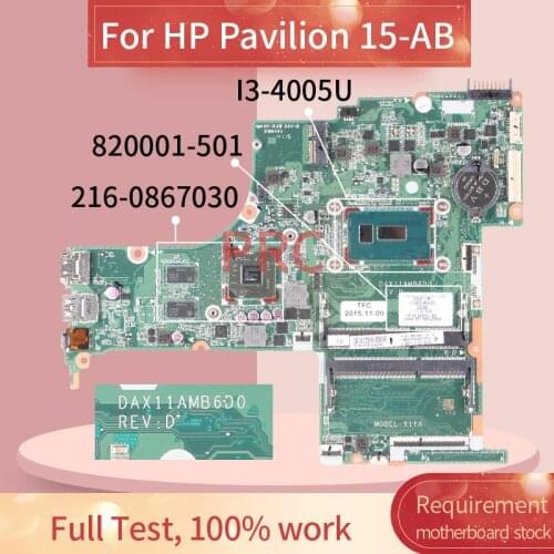820001-501 820001-001 For HP Pavilion 15-AB I3-5020U R7 M360 2GB Laptop Motherboard DAX11AMB6D0 216-0864018 Notebook Mainboard