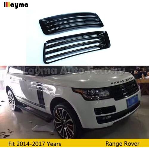 ABS Front Bumper air vent For Land Rover Range Rover 2014-2017 year Gloss black color car front air intake grille 1 pair