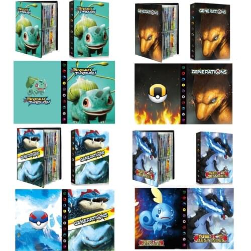 240Pcs Holder Album Toys Collections 2021 New Pattern Pokemon Cards Album Book Top Loaded List Toys Gift for Children
