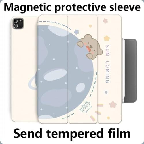 For ipad pro 11 air 4 case 2018 2020 2021 Magnetic shell buckle cartoon clip frameless double-sided full screen protective shell