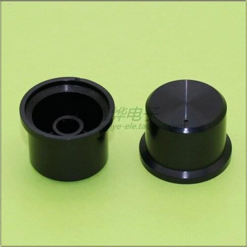 10 pieces 24.5MM*17MM black plastic potentiometer knob hat power amplifier panel knob flower shaft inner hole 6MM