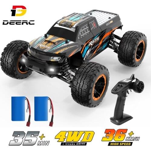 DEERC RC Cars 1:16 High Speed 36+KM/H Fast Remote Control Car Toys 2.4G 4WD RC Trucks All Terrain Offroad Truck Boys Gift 16889