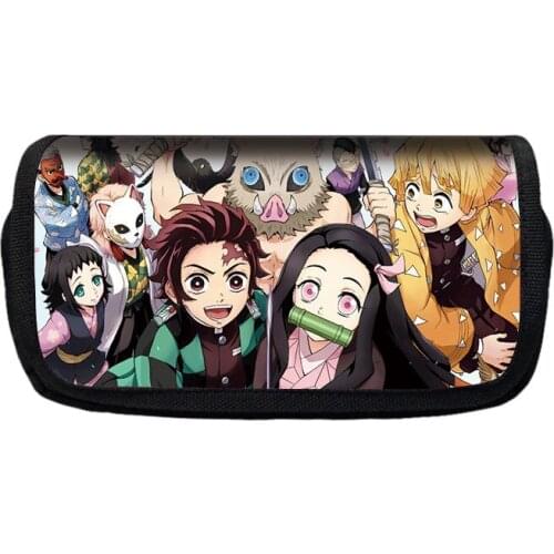 Demon Slayer Pencil Case Big Capacity Cartoon School Pencil Bag Storage Bag Pen Pouch School Supplies Stationery Estuches