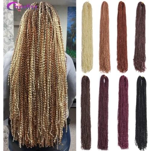 Chorliss Long Curly Box Braids Zizi Braids Crochet Hair Bundles Synthetic Hair Extensions Braiding Hair Blonde For Baby