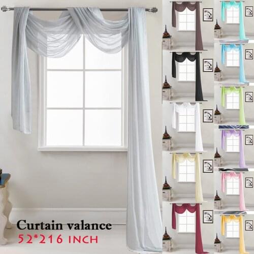 European Minimalist Style Sheer Curtain Panels Home Decoration Voile Bed Canopy Scarf Valance Wedding Curtains for Living Room