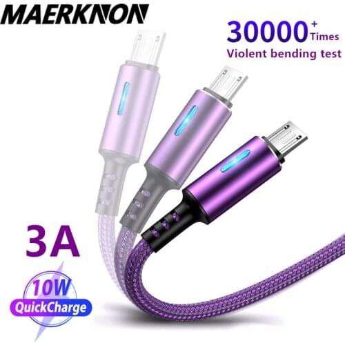2m Micro Usb Cable Mobile Phone Quick Charge For Xiaomi Samsung Huawei Cord Charging For Andriod Smartphones Data Microusb Cable