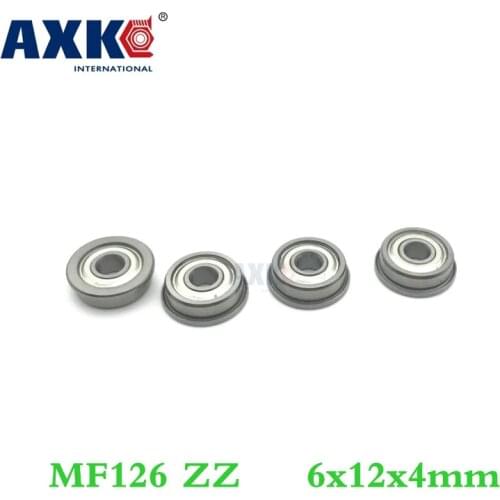 Axk 10pcs/lot Mf126zz Mf126 Zz 6x12x4mm Miniature Flange Bearing Thin Wall Deep Groove Ball Radial Ball Bearing Brand New