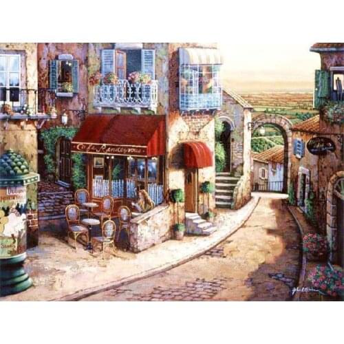 DIY Digital Painting By Numbers european retro store oil painting mural Kits Coloring Wall Art Picture Gift frameless