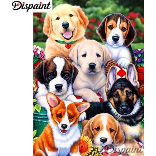 Dispaint Full Square/Round Drill 5D DIY Diamond Painting "Animal dog" Embroidery Cross Stitch 3D Home Decor A10323
