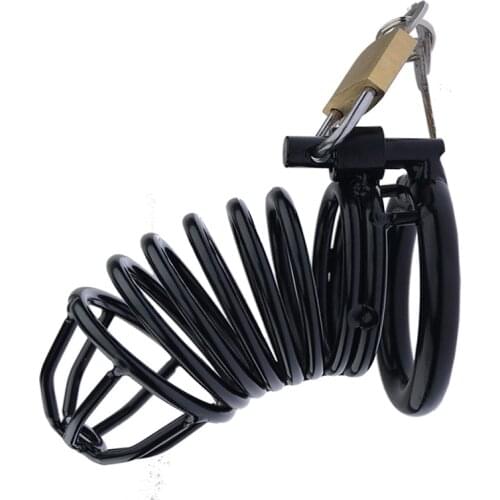 Stainless Steel BDSM Chastity Belt For MenT-type Chastity Device Lock Male Penis Cage Chastity Device 3 Sizes