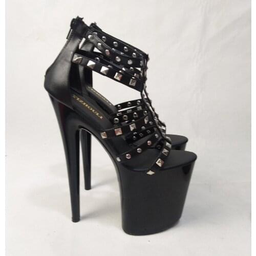 New rivet decoration, 20 cm high stiletto heels, high waterproof, stylish sandals