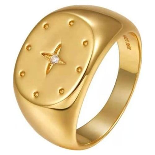 New Ins Creative Micro-inlaid Titanium Steel Star Ring Temperament Rhinestone Star Ring For Women Girls Fashion Jewelry Gift