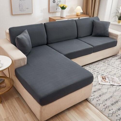 Solid Color L Shape Sofa Cushion Cover Slipcovers Stretch Furniture Protection Cover Elastic Corner Couch Chair Covers Towel