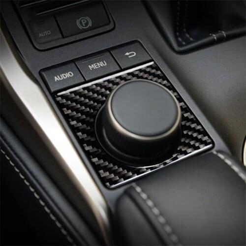Carbon Fiber Interior Decoration Knob Trim Cover Stickers for LEXUSNX 300H 200T Stylish Car Decal Accessories