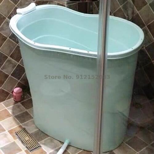 Bath Bucket Adult Round Bucket Plastic Bath Bucket Household Full Body Thickened Bath Bucket Bathtub Small Family Bath Bucket Ba