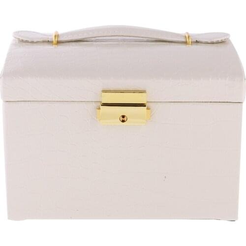 Portable PU Leather Jewellery Box Beauty Case Holder Storage