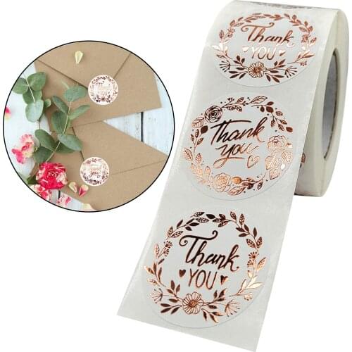 Premium Thank You Stickers 1/1.5 inch Wrapping Seal Labels Wedding Mail Roll