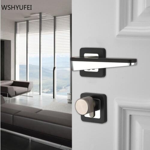 Simple Bathroom Door Lock Zinc Alloy Interior Bedroom Door Handle Lock Anti-theft Lock Bathroom Toilet Lock Furniture Hardware