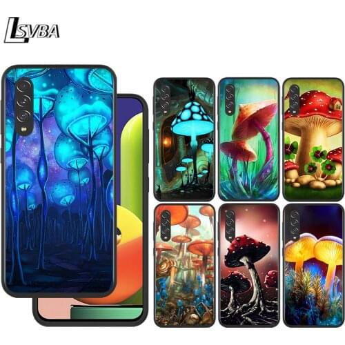 Psychedelic Mushroom Art for Samsung Galaxy A90 A80 A70 A60 A50 A40 M30 A20E A2Core A10S A10E Silicon Soft Black Phone Case