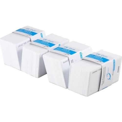 RFID 125KHz Thick card printable Proximity Door Control Entry Access EM Cards 100pc Set (White)