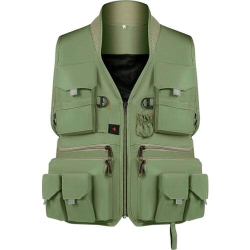 Fonoun Fishing Vest Detachable Multiple Pockets Breathable Grid Mesh Comfortable Wear-Resisting FF3562