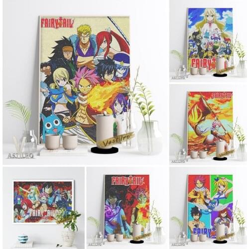 Fairy Tail Fantasy Comic Art Print Poster Japan Cartoon Anime Wall Picture Canvas Painting Otaku Bedroom Home Decor Fans Gift