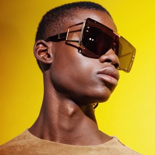 Flat top big frame sunglasses for men Silver mirror lenses sunglasses women clear side wide temples