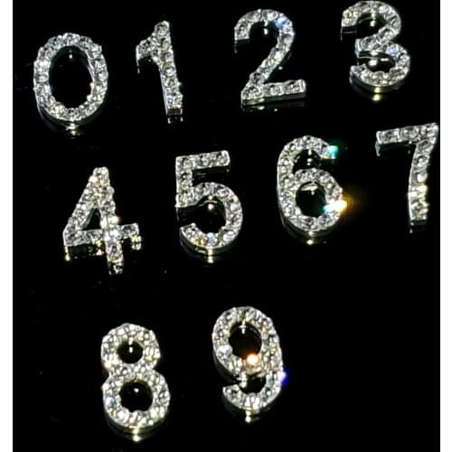 Rhinestone Digital Numbers "0-9" zero to Nine Lapel Pin Brooch Jewelry & Senior Gift