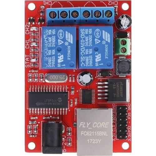 Taidacent 2 Channel Lan Ethernet Relay Board TCP UDP Controller Module Ethernet Relay Switch Delay Relay Board Web Server