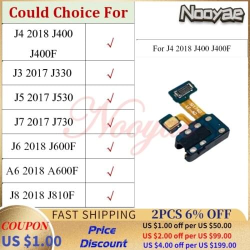 For Samsung Galaxy A6 J6 J8 J4 2018 J3 J5 J7 2017 J400 J400F J330 J530 J730 Headphone Port Audio Jack Microphone Flex Cable