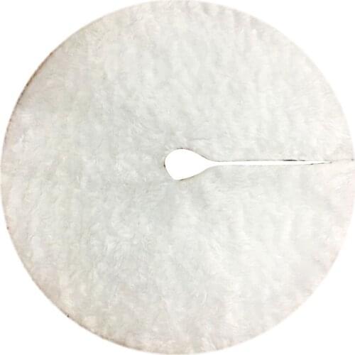 Christmas Tree Skirt 35.4 Inch Long Plush Xmas Tree Skirt Festival Holiday Decoration Pure White Plush Christmas Tree Skirt