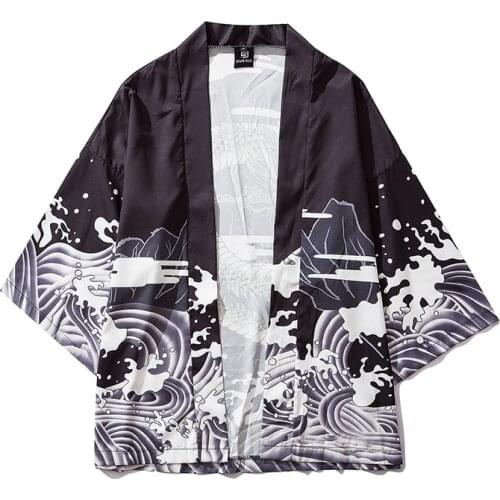 Yukata Male Chinese Dragon Costume Clothing Japanese Kimono Cardigan Men Haori Jacket Women Shirt Yukata Coat Anime Cosplay