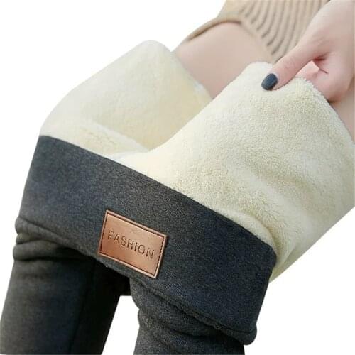 Lamb Wool Thicken Warm Pants Womens Pants 2020 Winter Women Trousers Elastic Waist Elasticity Casual Leggings External Wear