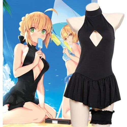 My King Fate Stay Night Altria Pendragon Cosplay Cute Costumes Women Girl Zentai Outfits Swimming Suit Swimwear Bodysuit Prop
