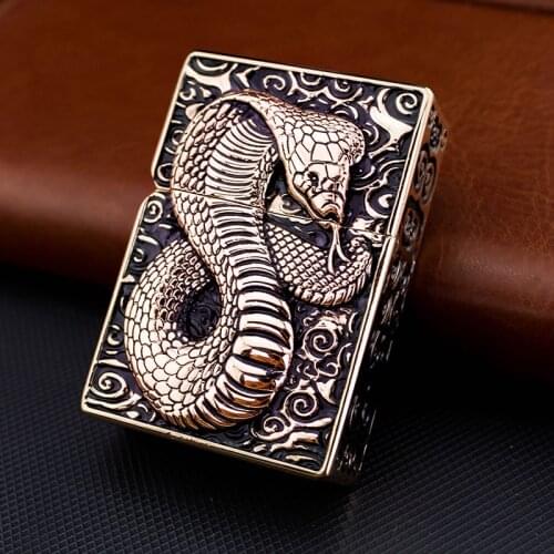 ZORRO Zorro kerosene lighter windproof thickened embossed heavy helmet snake retro vintage grinding wheel lighter men