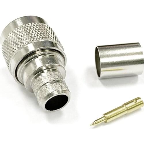 1pc N Male Plug RF Coax Convertor Connector Crimp RG8,RG213,LMR400 Straight Nickelplated NEW wholesale