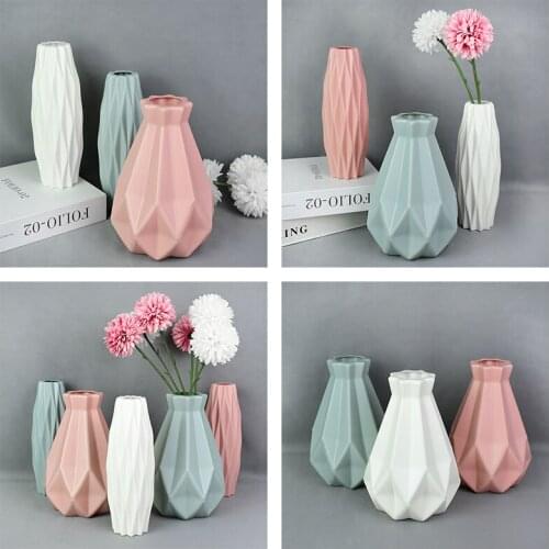 1 Pcs Modern Vase Living Room Bedroom Home Decoration Nordic Style Vase Plastic Folding Flower Arrangement Ornaments