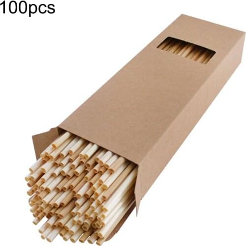 100PCS Natural Wheat Straw 100% biodegradable Straws Environmentally Friendly Portable Drinking Straw Bar Kitchen Accessories