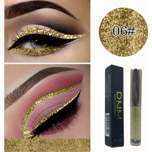 16 Colours Diamond Eyeliner Pearlescent Color Sequins Bright Shining Eyeliner 3D Effect Lasting With Soft Brush Makeup TSLM1